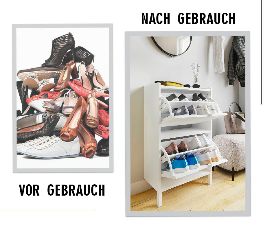 KOMTO Schuhschrank Schmal mit 2 Klappen | Madrid 2