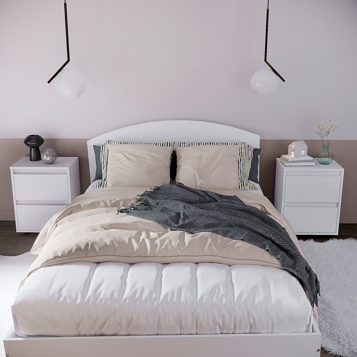 Kommode mit 2 Schubladen, 2er Set | Linoa 2NS