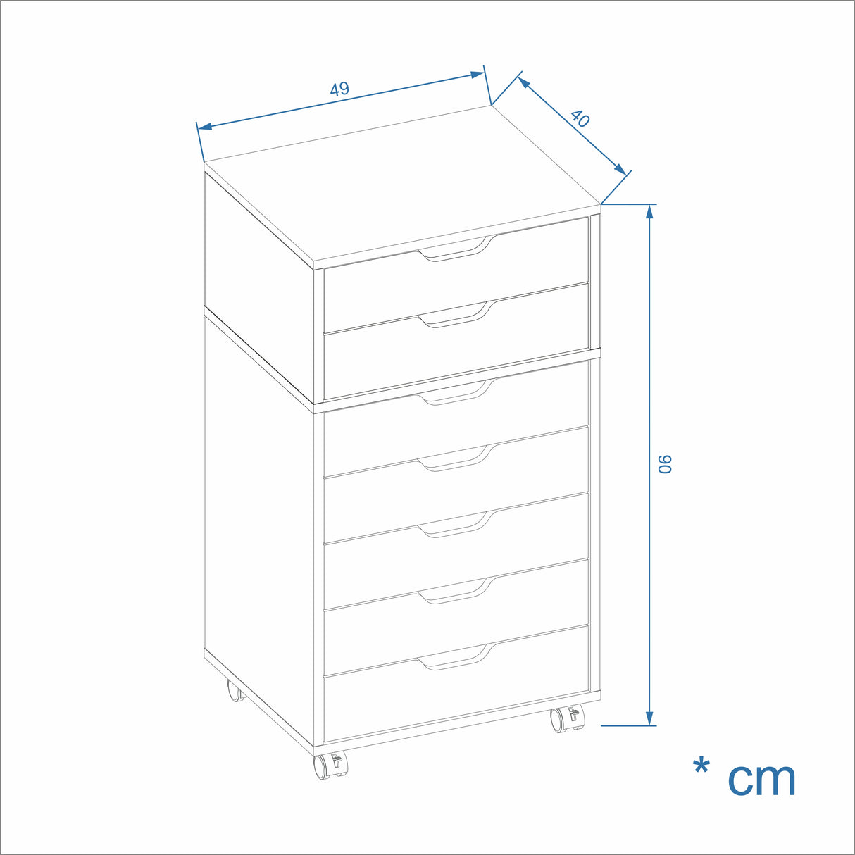 Rollcontainer mit 7 Schubladen | ROLVO 5+2