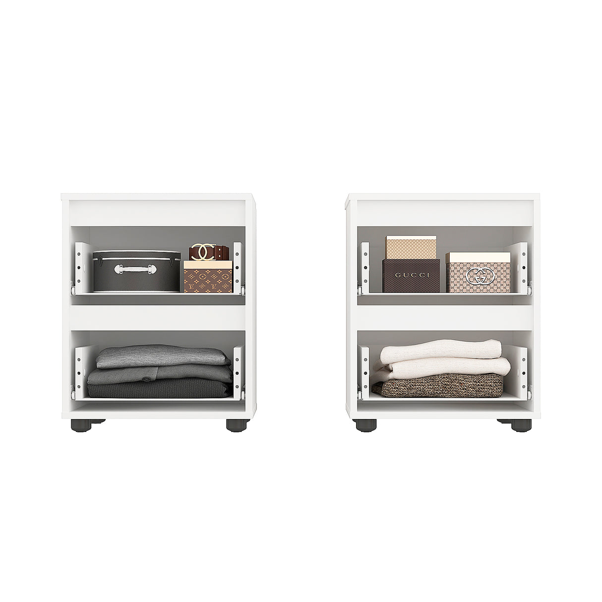 Kommode mit 2 Schubladen, 2er Set | Linoa 2NS