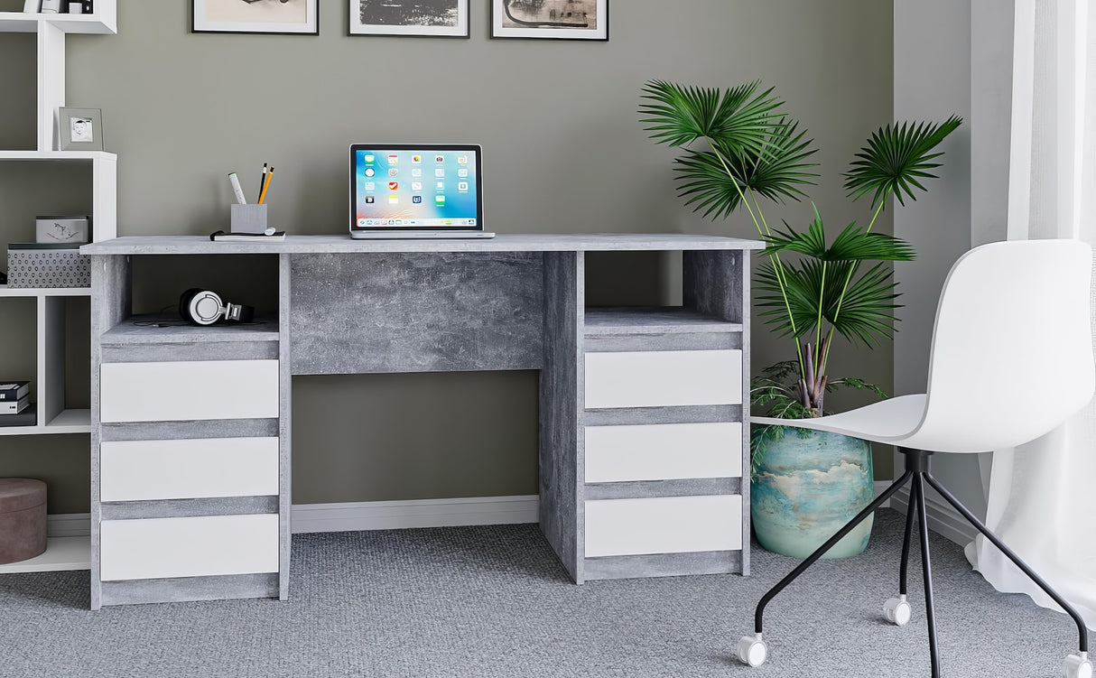 Schreibtisch mit 6 Schubladen | Oslo 140