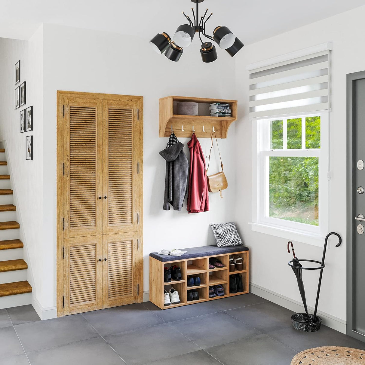 Schuhbank mit Sitzfläche mit 10 Fächern | Sofia 104