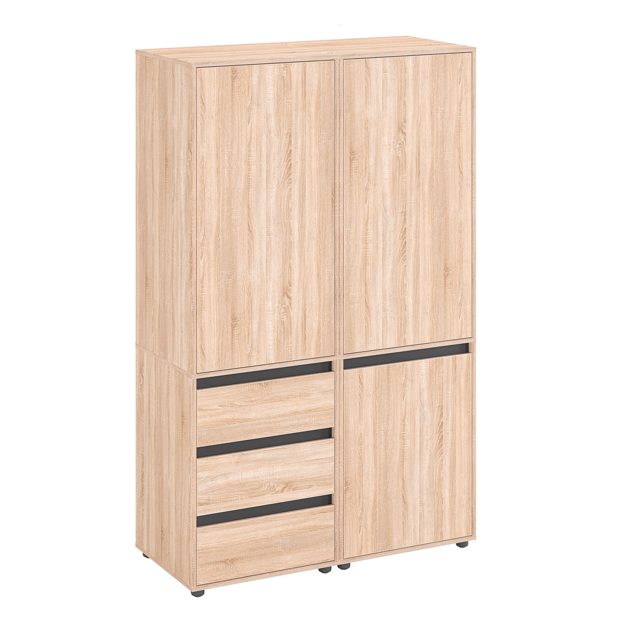 Kleiderschrank Groß mit 3-türig & 3 Schubladen | CUBE 120