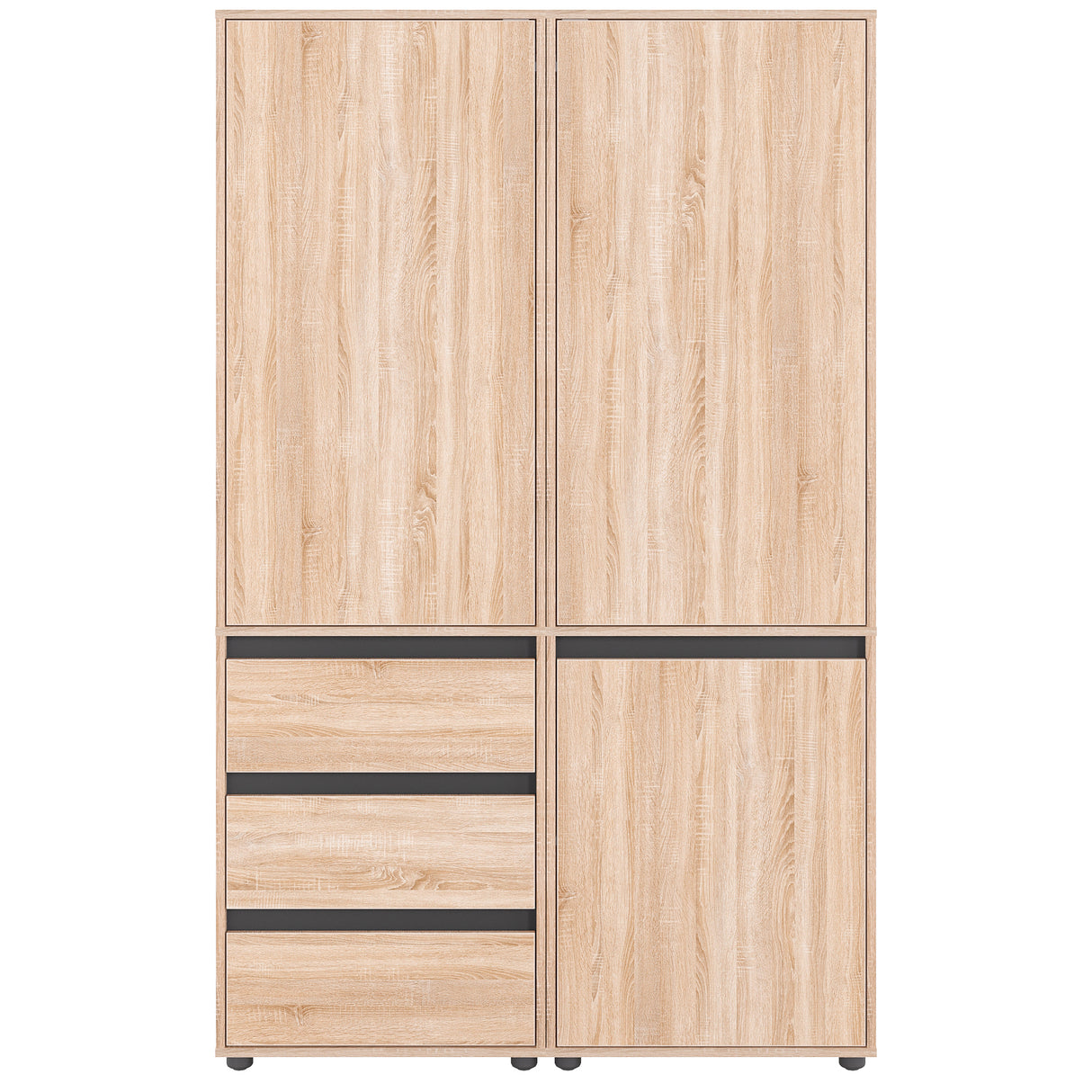 Kleiderschrank Groß mit 3-türig & 3 Schubladen | CUBE 120