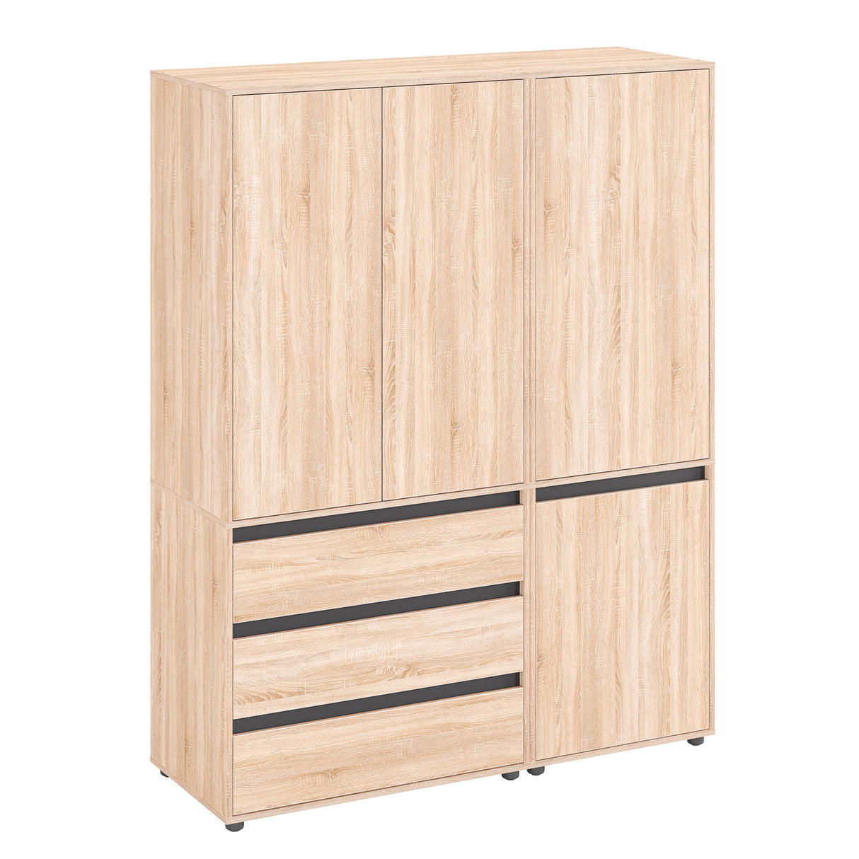 Kleiderschrank Groß mit 4-türig & 3 Schubladen | CUBE 150