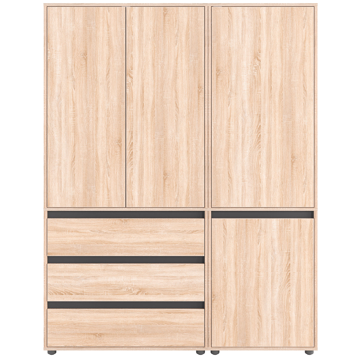 Kleiderschrank Groß mit 4-türig & 3 Schubladen | CUBE 150