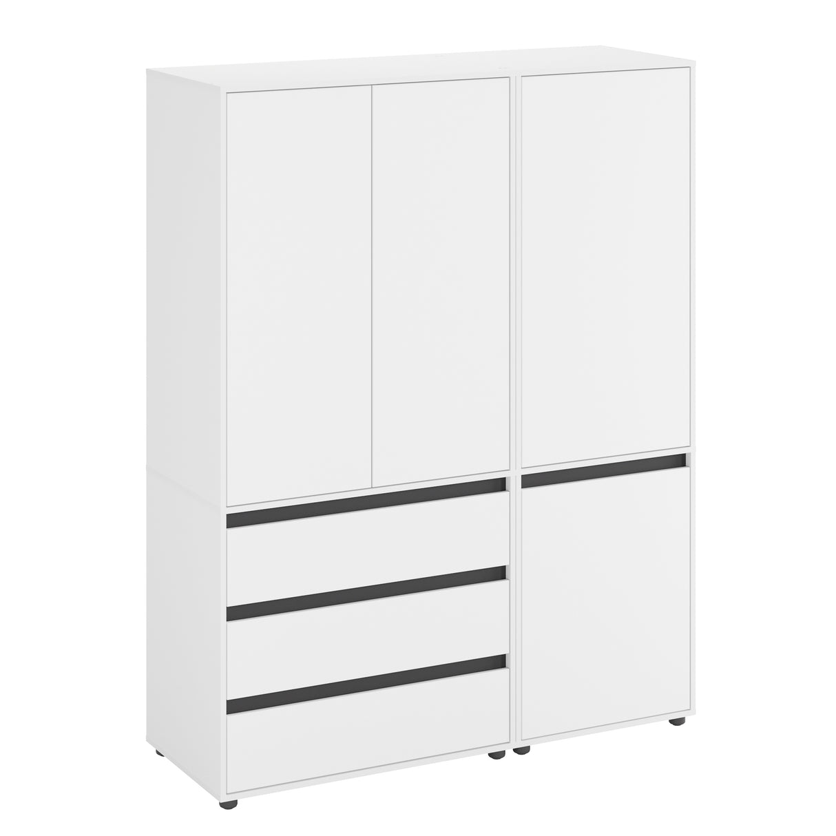 Kleiderschrank Groß mit 4-türig & 3 Schubladen | CUBE 150