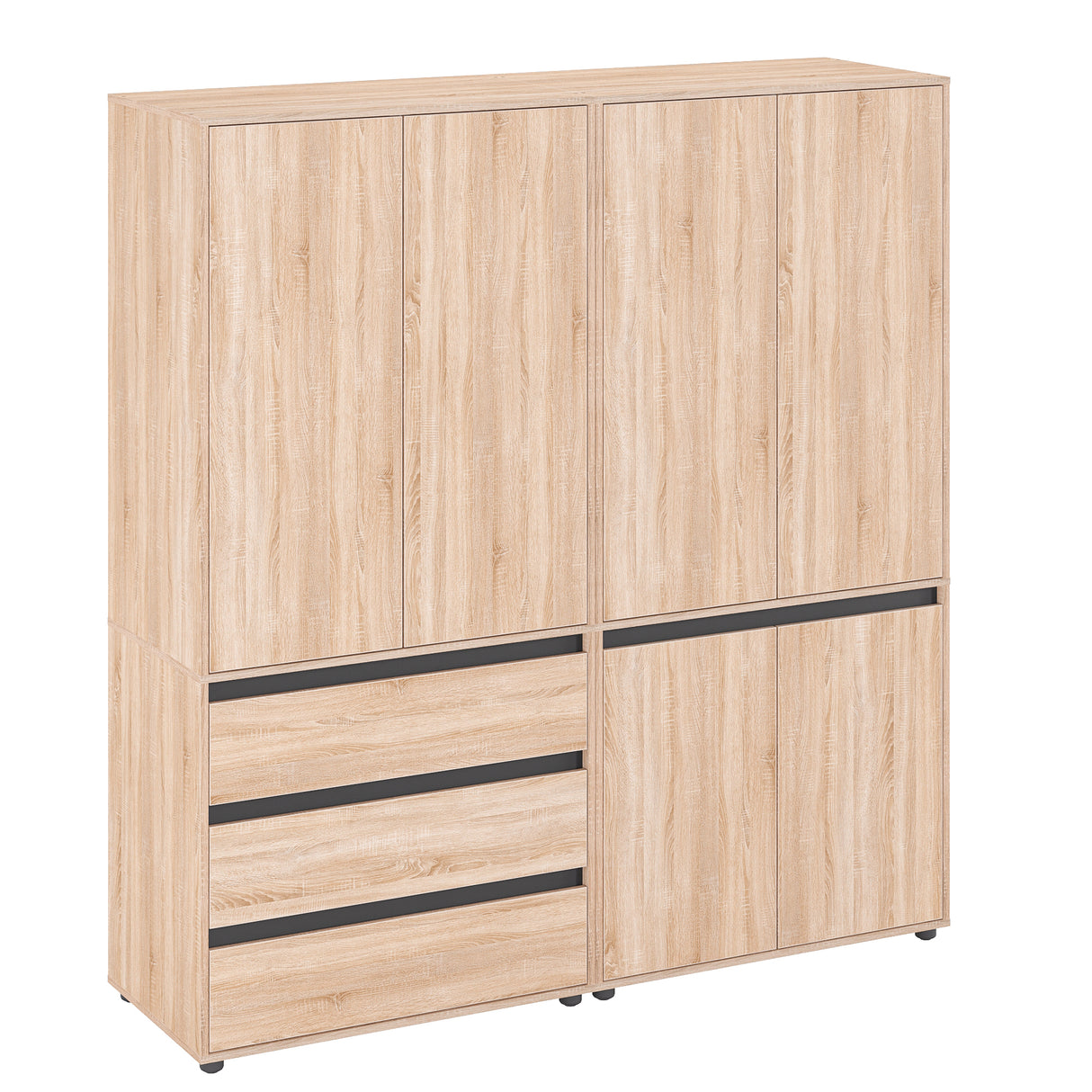 Kleiderschrank Groß mit 6-türig & 3 Schubladen | CUBE 180