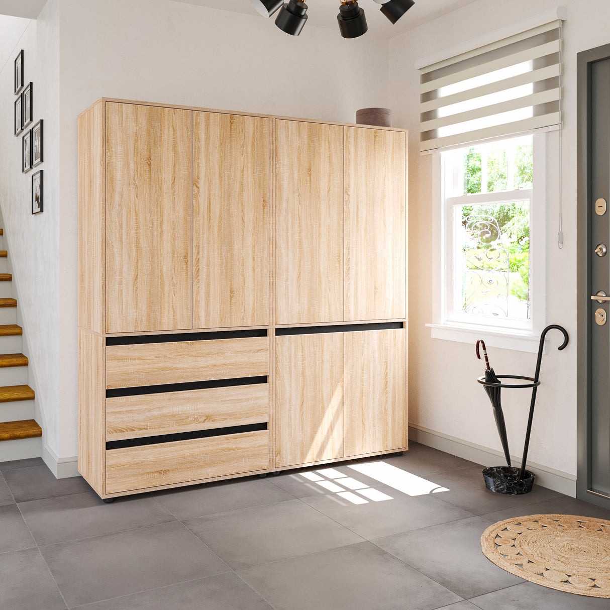 Kleiderschrank Groß mit 6-türig & 3 Schubladen | CUBE 180