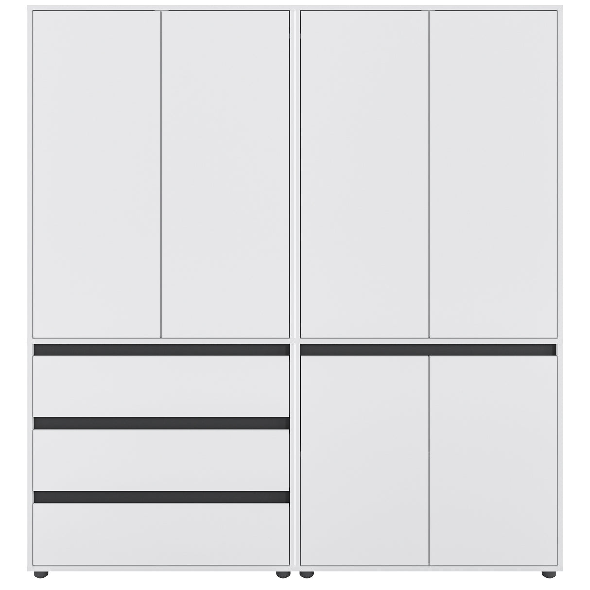 Kleiderschrank Groß mit 6-türig & 3 Schubladen | CUBE 180