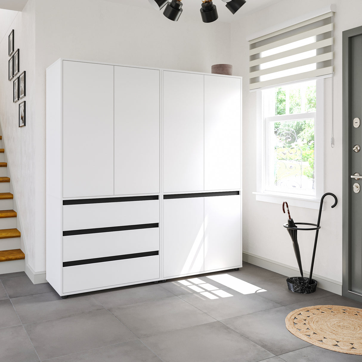 Kleiderschrank Groß mit 6-türig & 3 Schubladen | CUBE 180