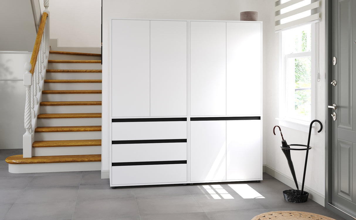 Kleiderschrank Groß mit 6-türig & 3 Schubladen | CUBE 180