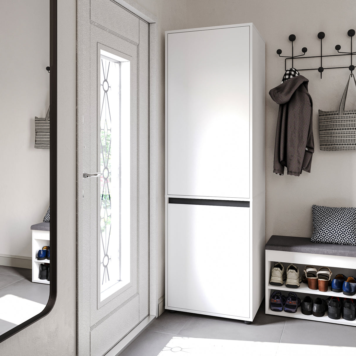 Kleiderschrank Klein mit 2-türig & 2 Fächer| CUBE 60F