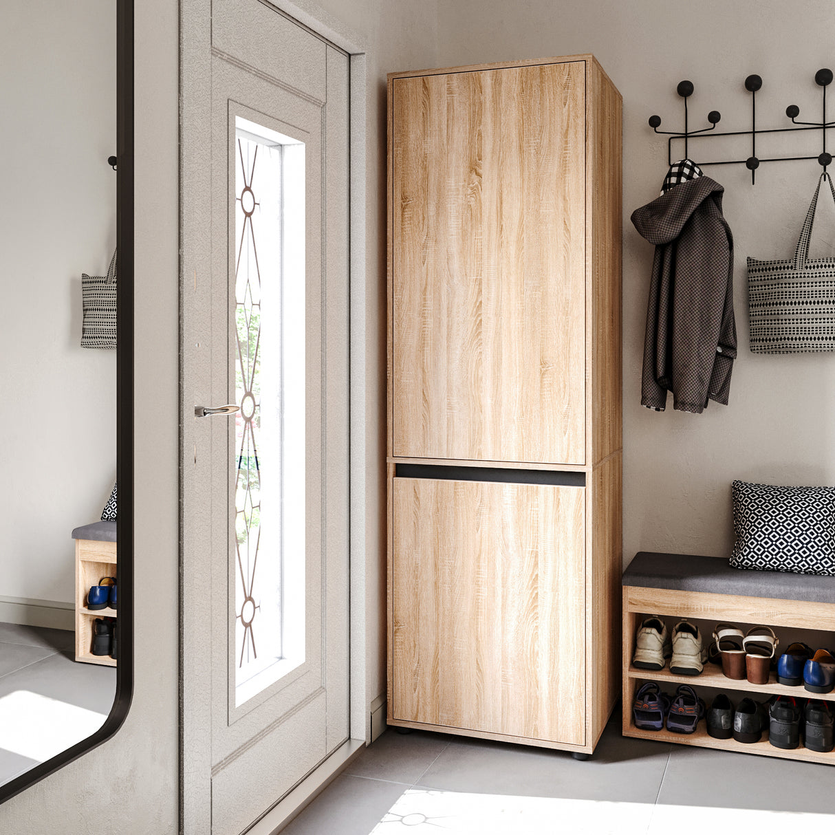 Kleiderschrank Klein mit 2-türig & 2 Fächer| CUBE 60F