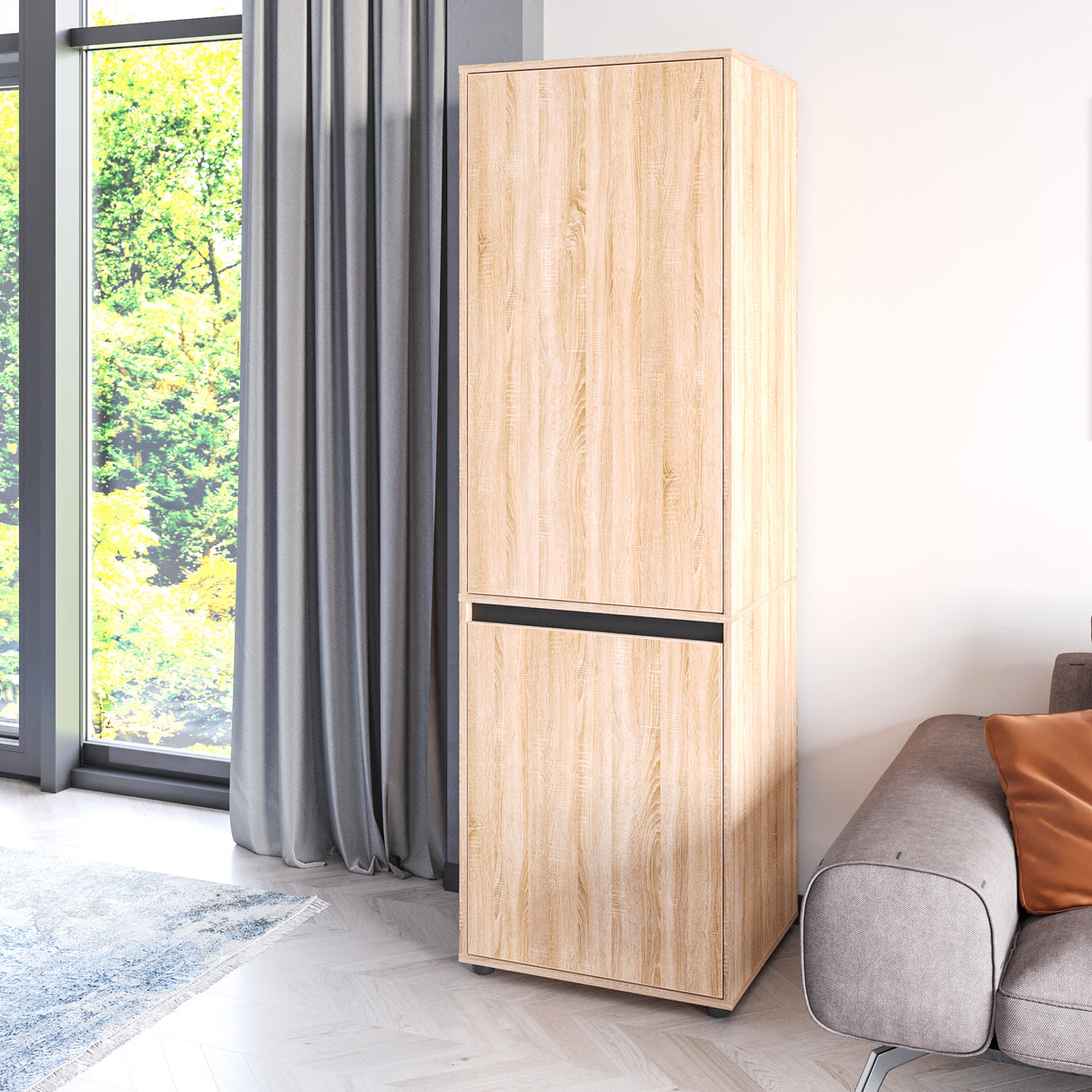 Kleiderschrank Klein mit 2-türig & 2 Fächer| CUBE 60F