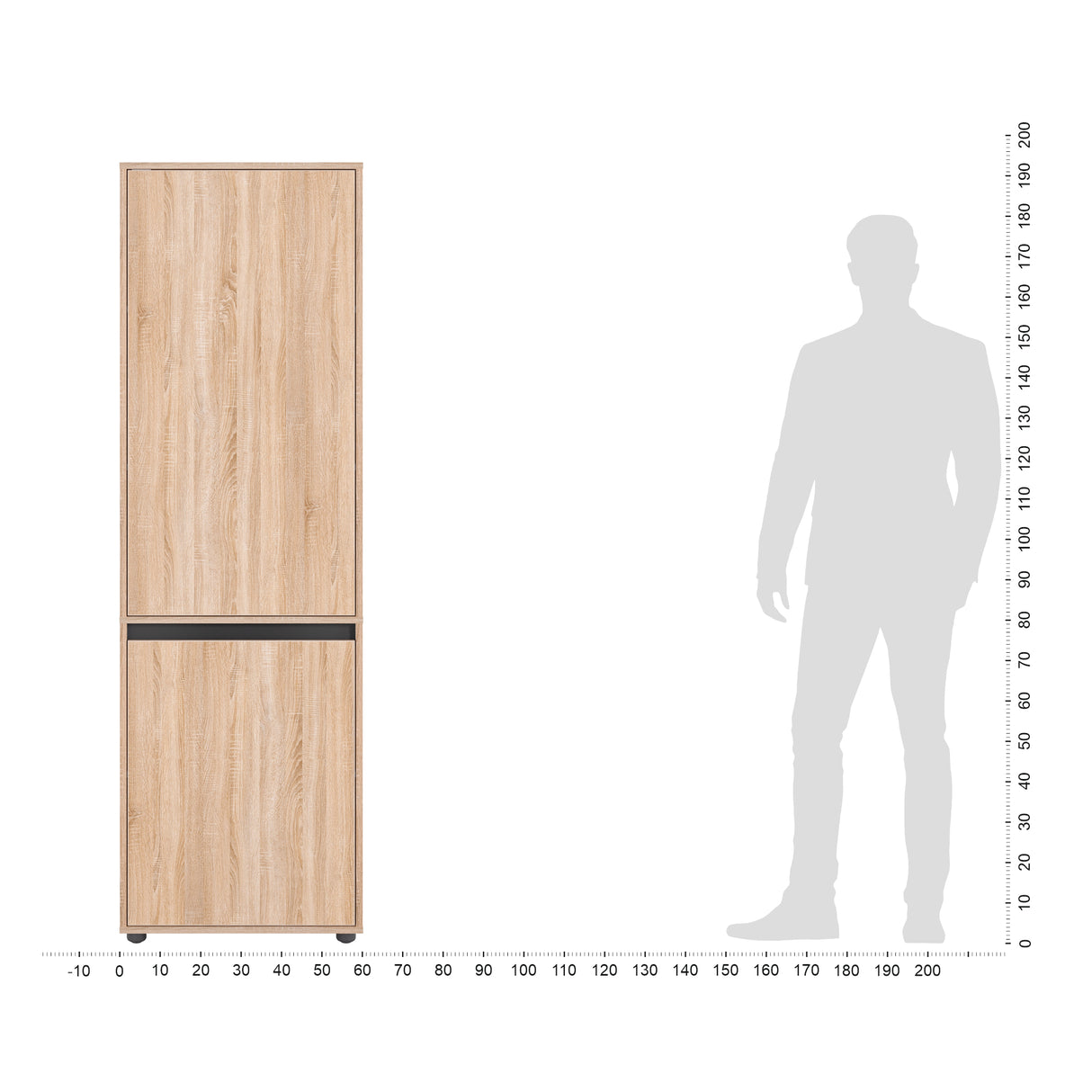 Kleiderschrank Klein mit 2-türig & 2 Fächer| CUBE 60F