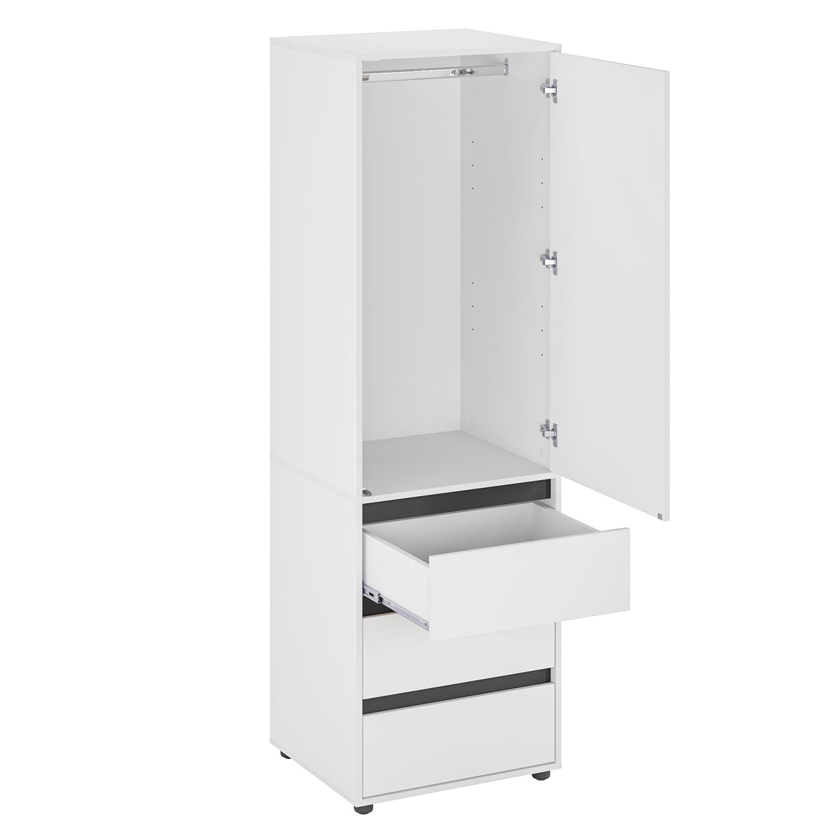 Kleiderschrank Klein mit 1-türig & 3 Schubladen | CUBE 60S