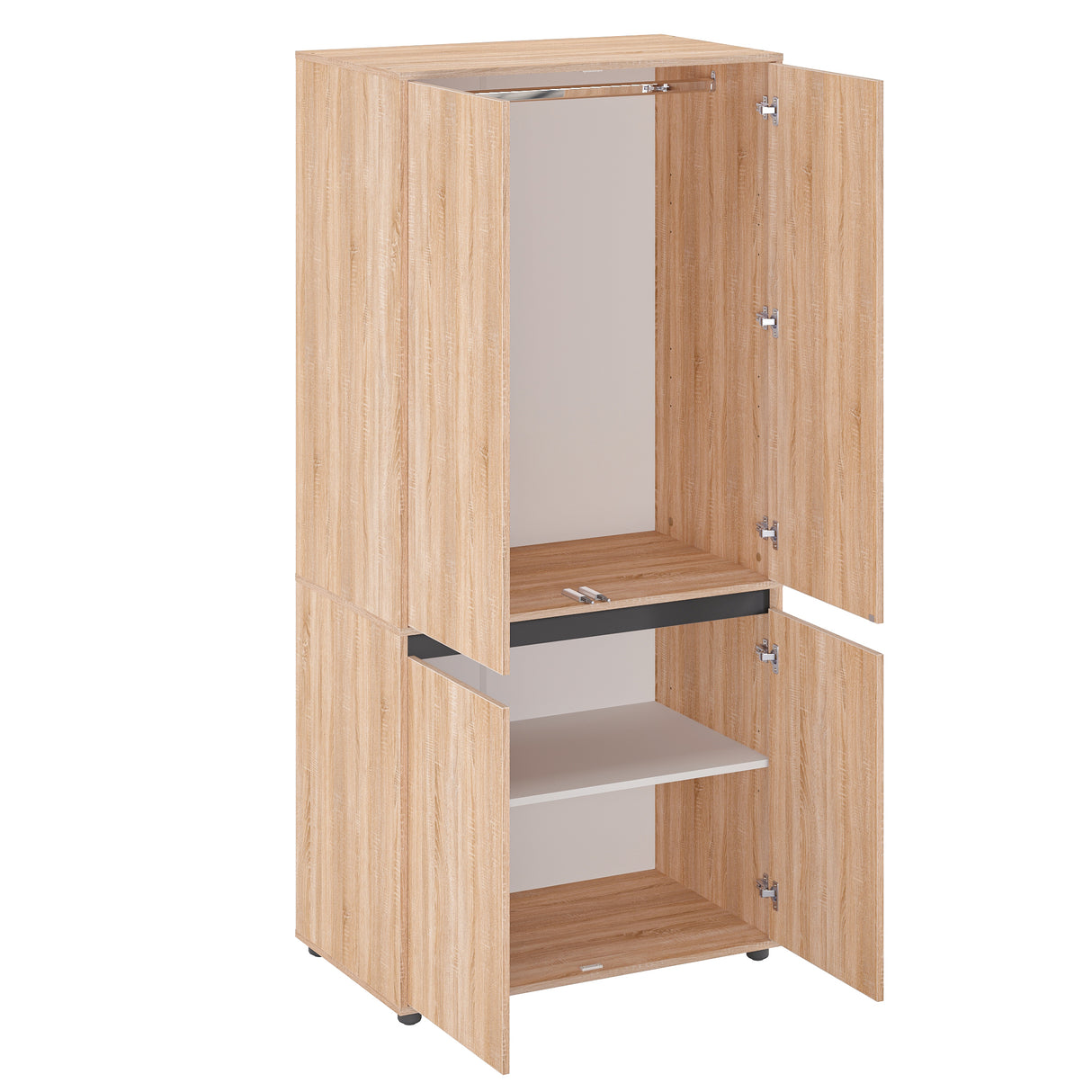 Kleiderschrank Klein mit 4-türig & 2 Fächer | CUBE 90F