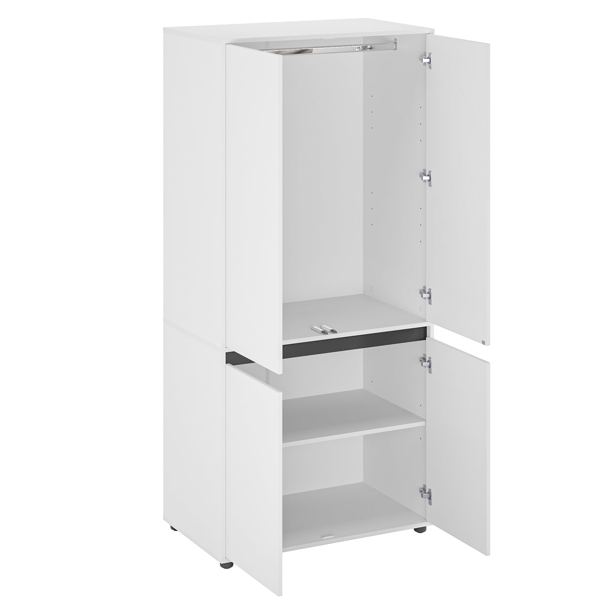 Kleiderschrank Klein mit 4-türig & 2 Fächer | CUBE 90F