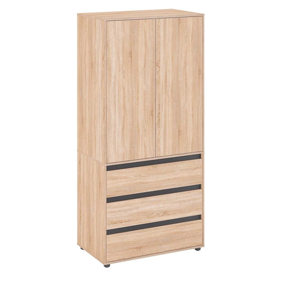 Kleiderschrank Klein mit 2-türig & 3 Schubladen | CUBE 90S