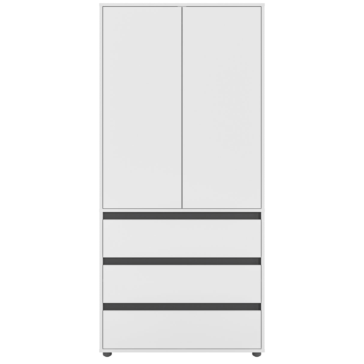 Kleiderschrank Klein mit 2-türig & 3 Schubladen | CUBE 90S