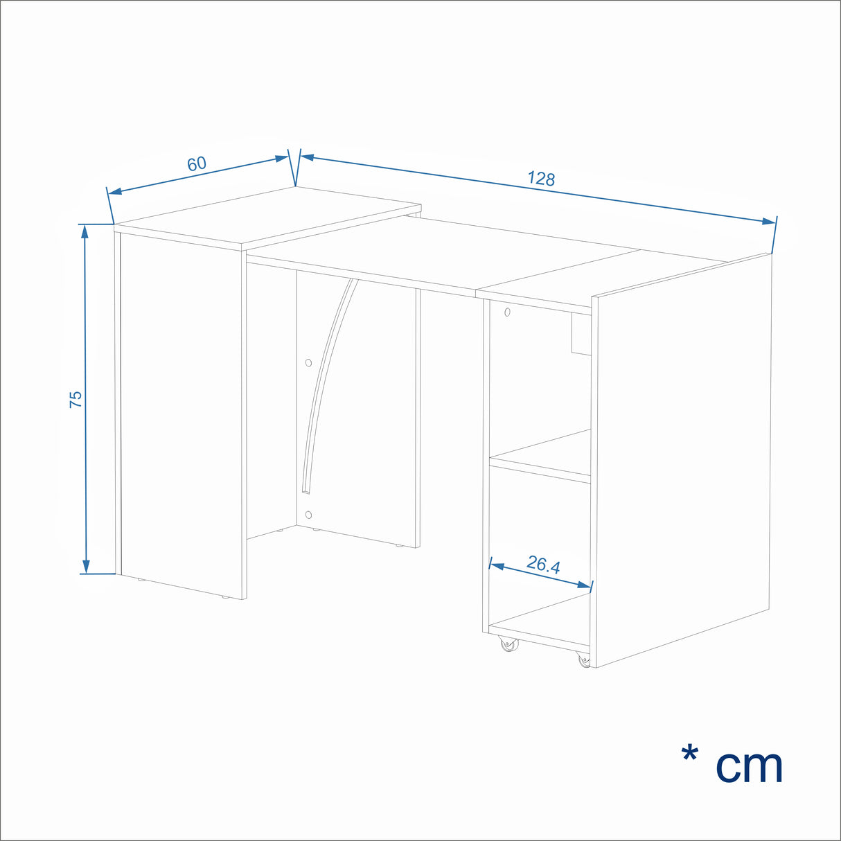 Schreibtisch mit Stauraum | FOLDY