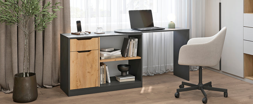 Scrivania FOLDY 3 — Rovere Craft Dorato / Antracite