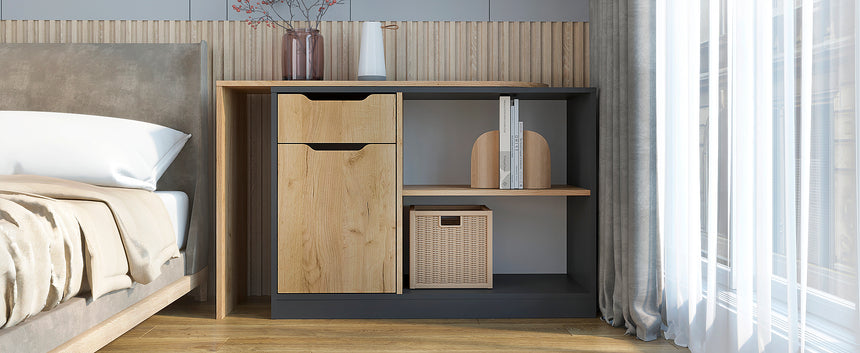 Scrivania FOLDY 3 — Rovere Craft Dorato / Antracite