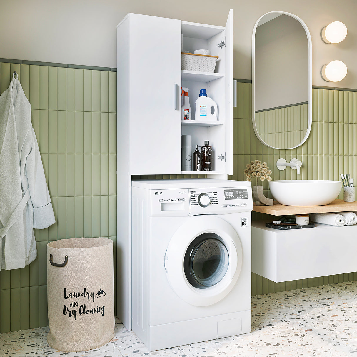 Waschmaschinenschrank mit 2 Türen | Gizmo