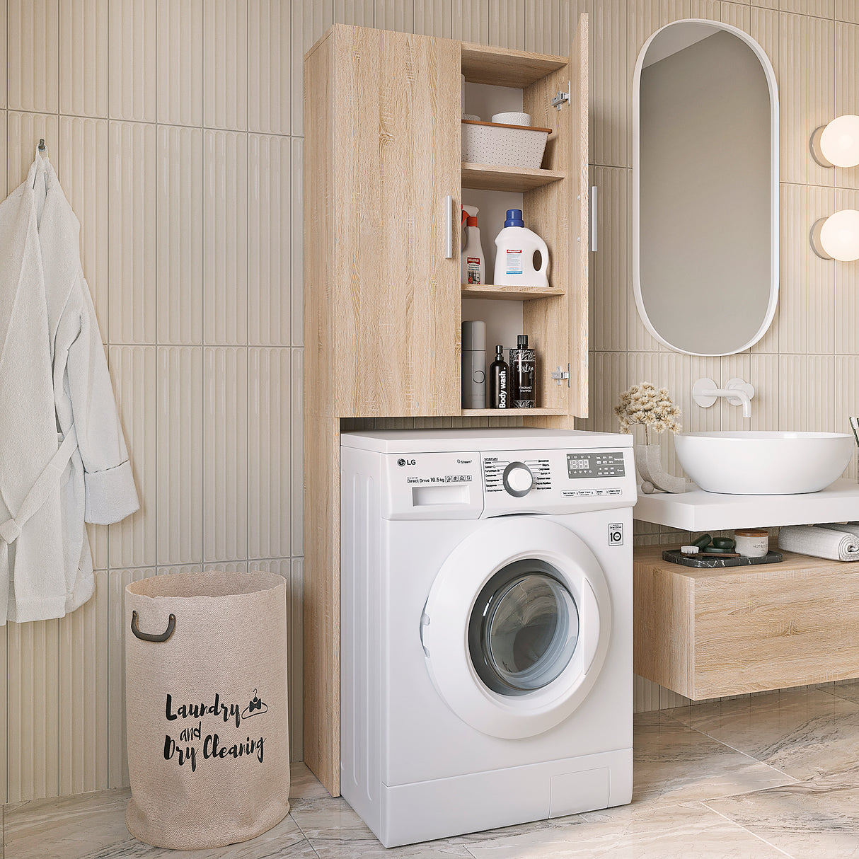 Waschmaschinenschrank mit 2 Türen | Gizmo