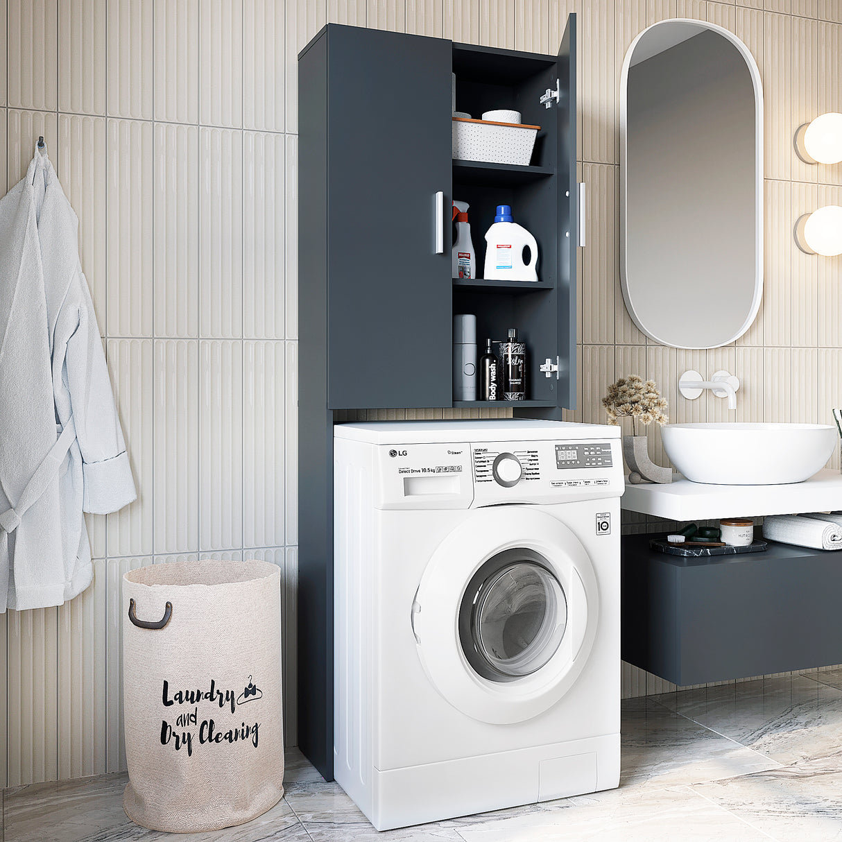 Waschmaschinenschrank mit 2 Türen | Gizmo