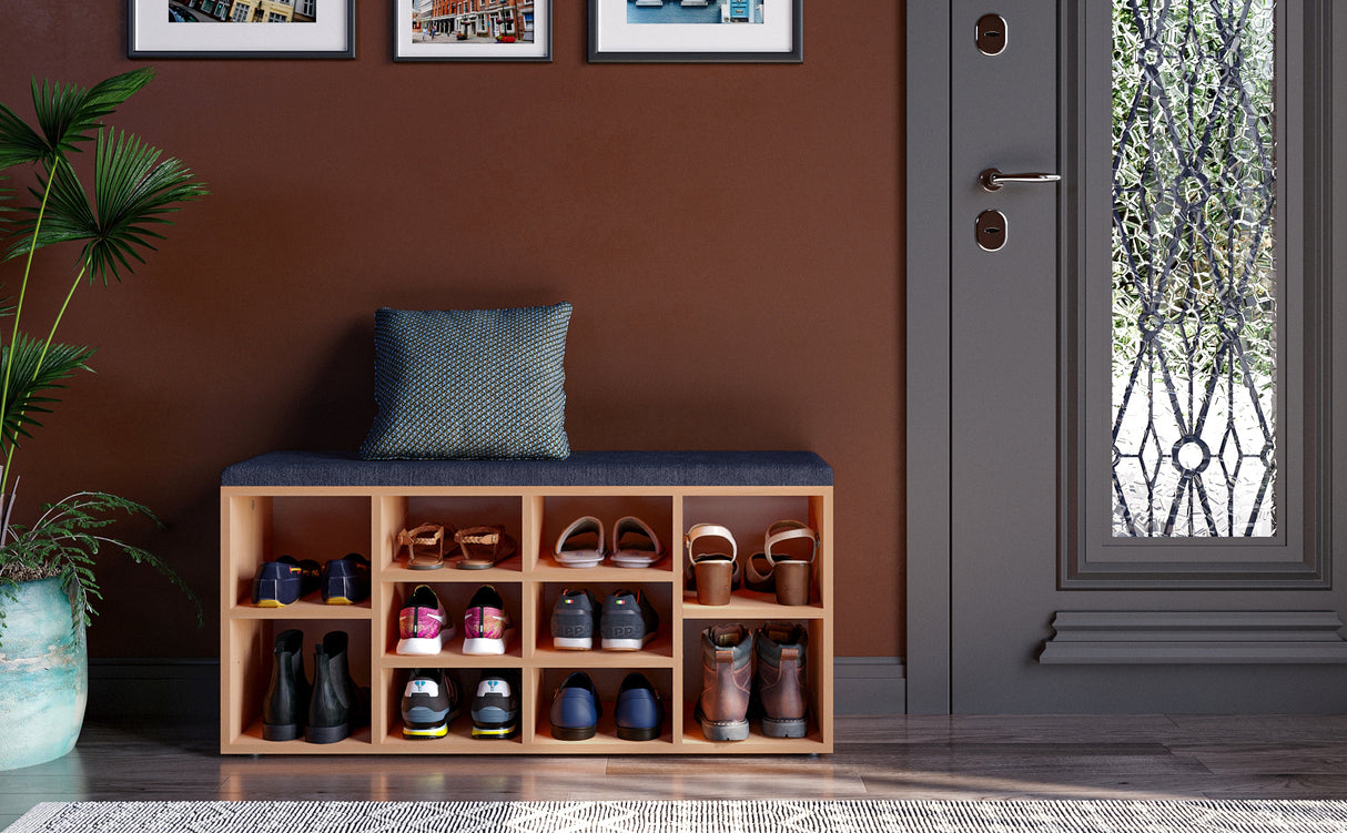 Schuhbank mit Sitzfläche mit 10 Fächern | Sofia 104