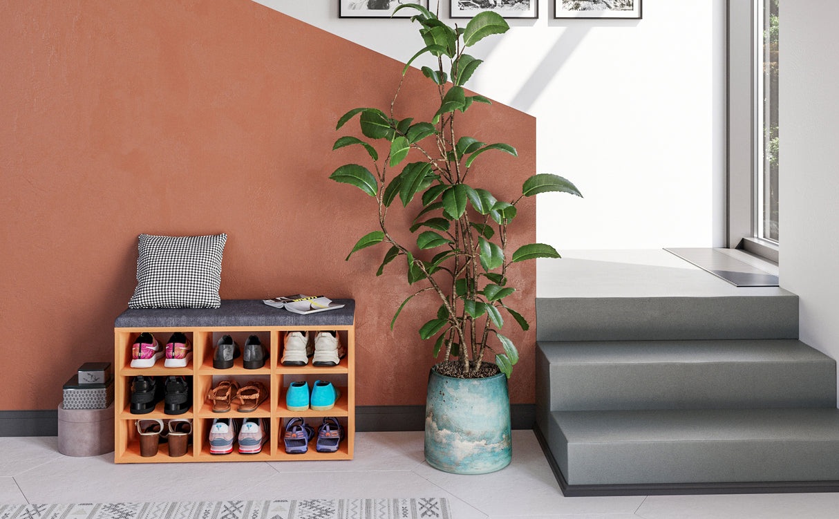 Schuhbank mit Sitzfläche mit 9 verstellbaren Fächern | Sofia 80