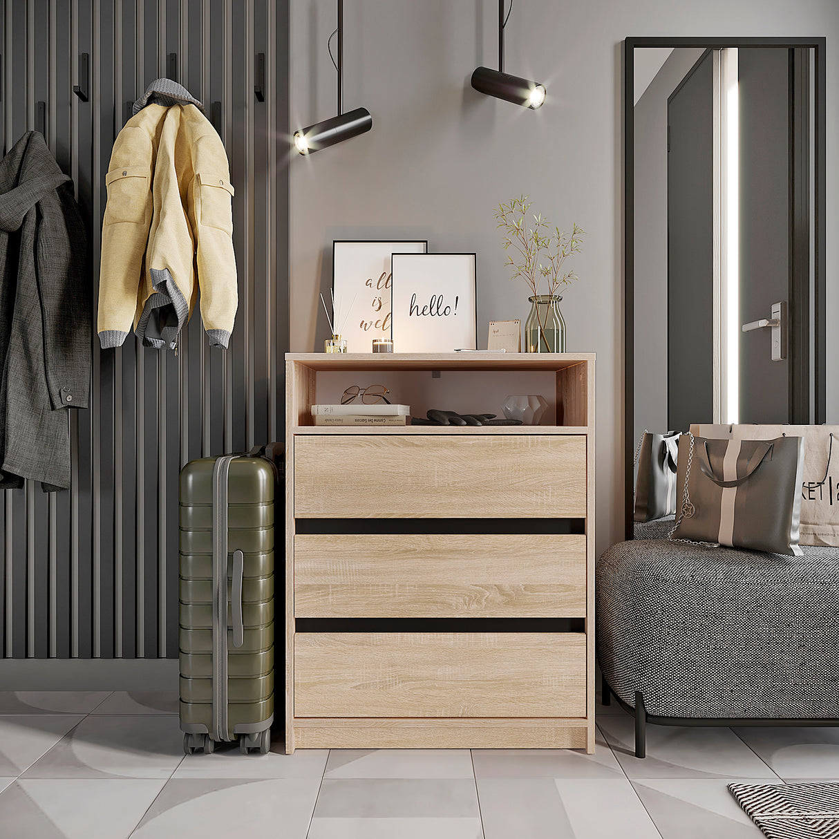 Kommode mit 3 Schubladen | Leon