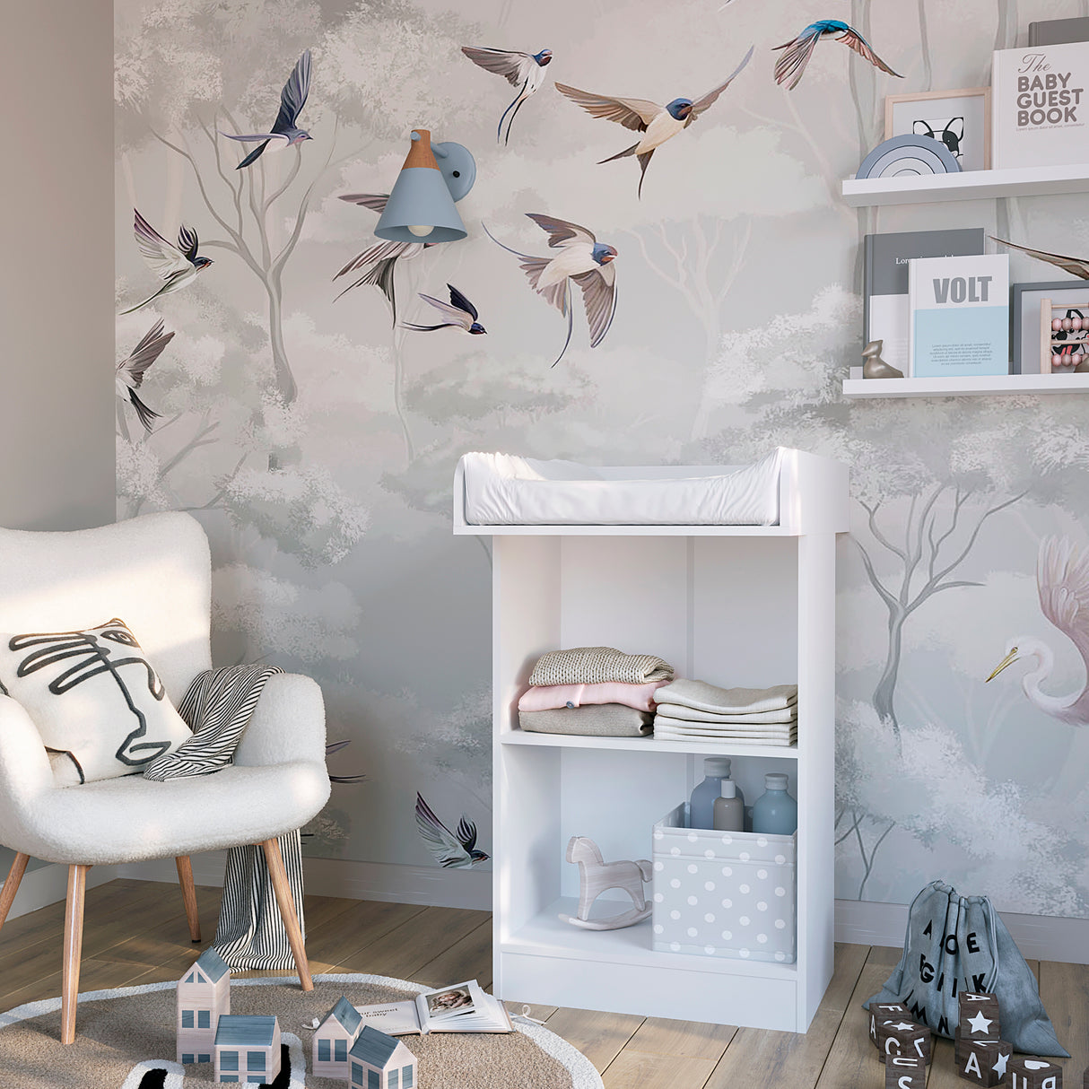 Wickelkommode mit offenen Regalen | Lulliblox M1