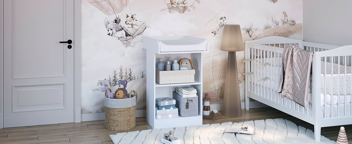 Wickelkommode mit offenen Regalen | Lulliblox M1