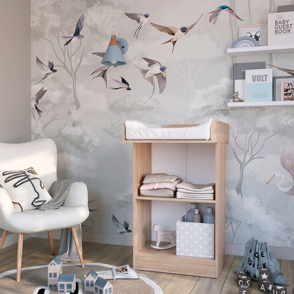 Wickelkommode mit offenen Regalen | Lulliblox M1