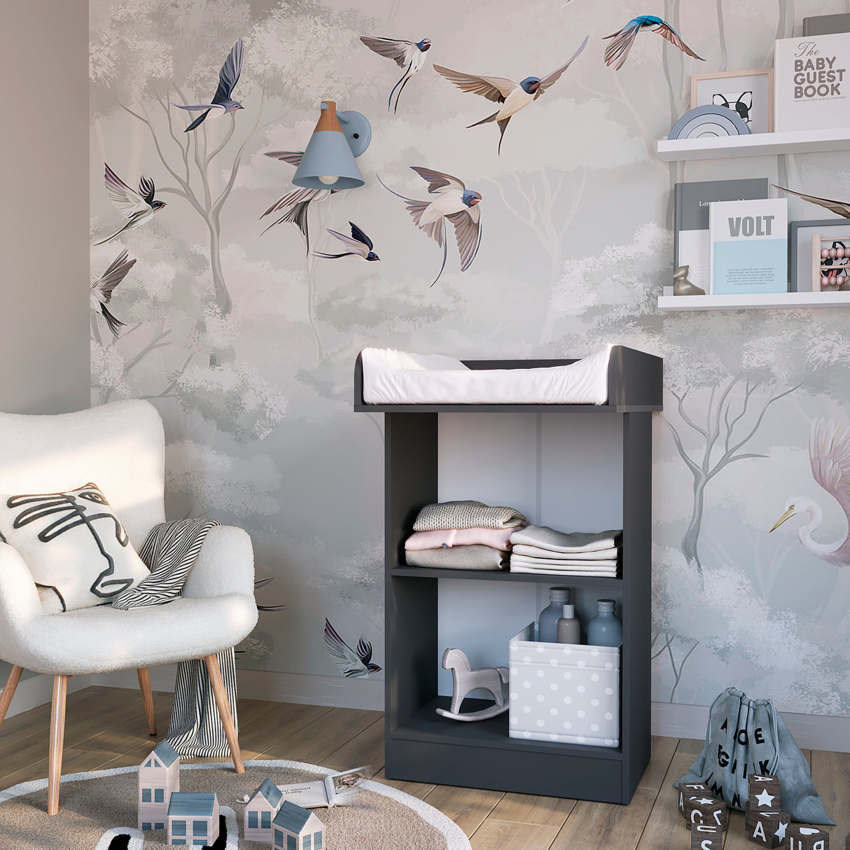 Wickelkommode mit offenen Regalen | Lulliblox M1