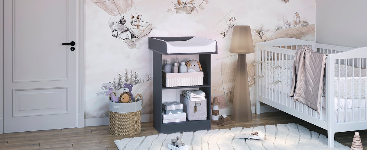 Wickelkommode mit offenen Regalen | Lulliblox M1