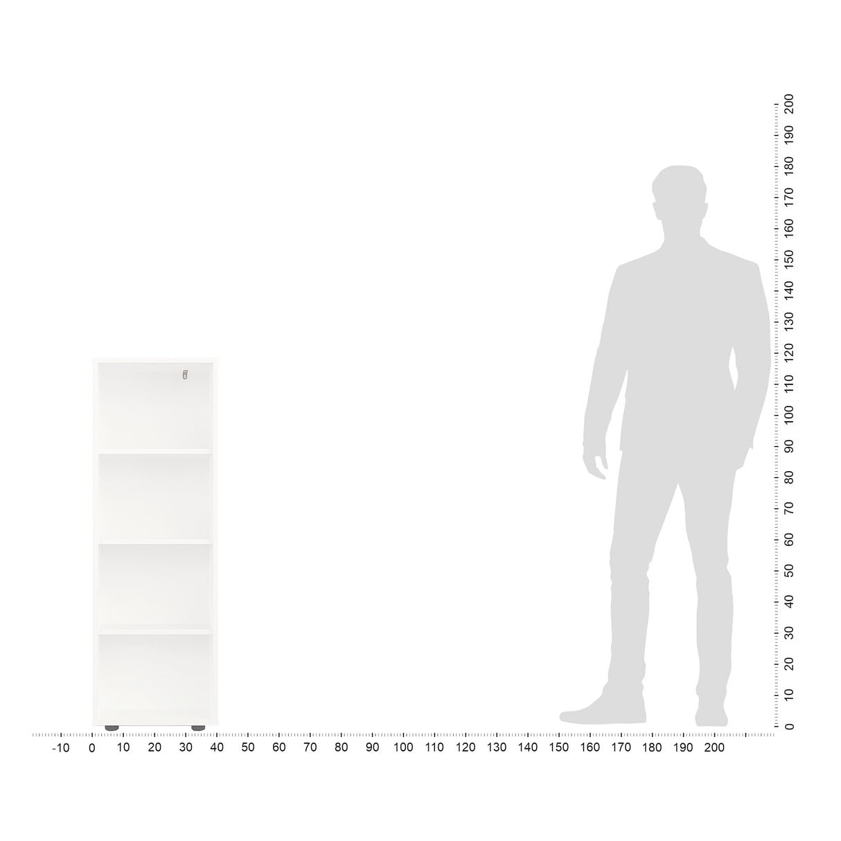 Bücherregal mit 4 Ebenen und Höhenverstellbare Regale | Lumo 40-4F