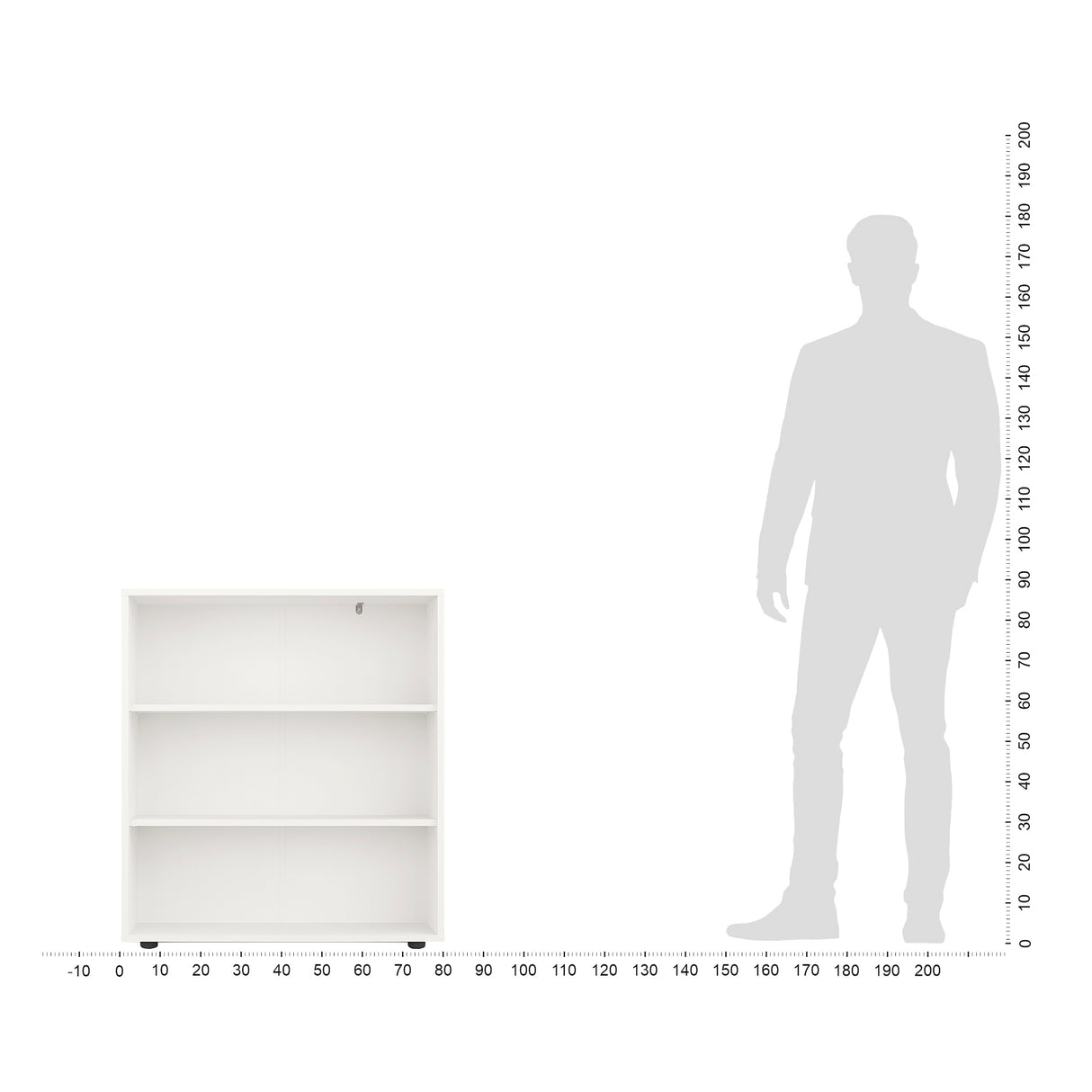 Bücherregal mit 3 Ebenen und Höhenverstellbare Regale | Lumo 80-3F