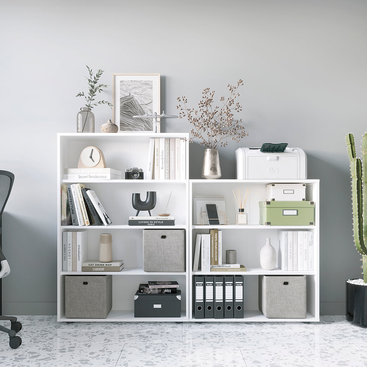 Bücherregal mit 4 Ebenen und Höhenverstellbare Regale | Lumo 80-4F