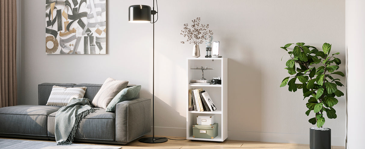 Bücherregal mit 3 Ebenen und Höhenverstellbare Regale | LUMO 40-3F