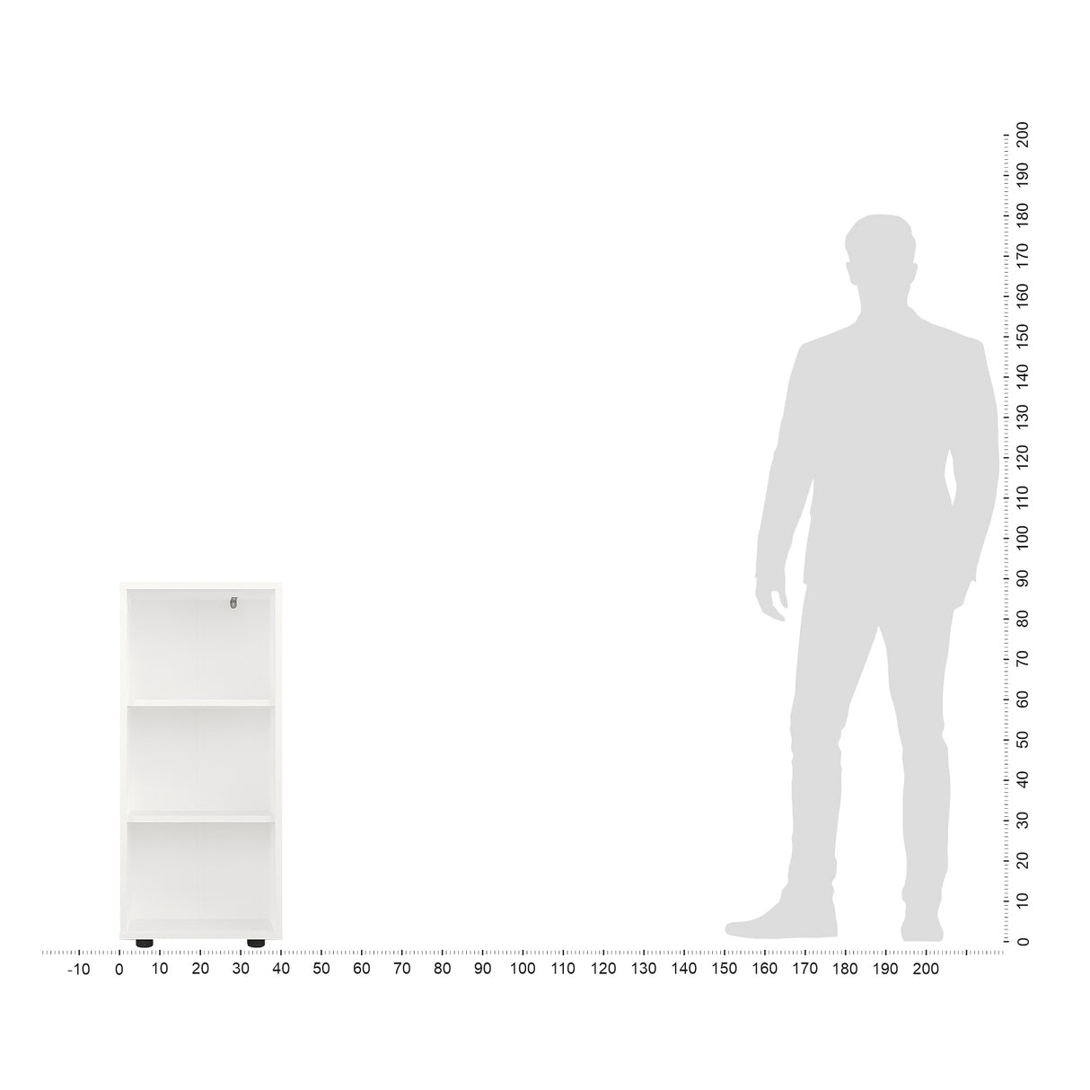 Bücherregal mit 3 Ebenen und Höhenverstellbare Regale | LUMO 40-3F