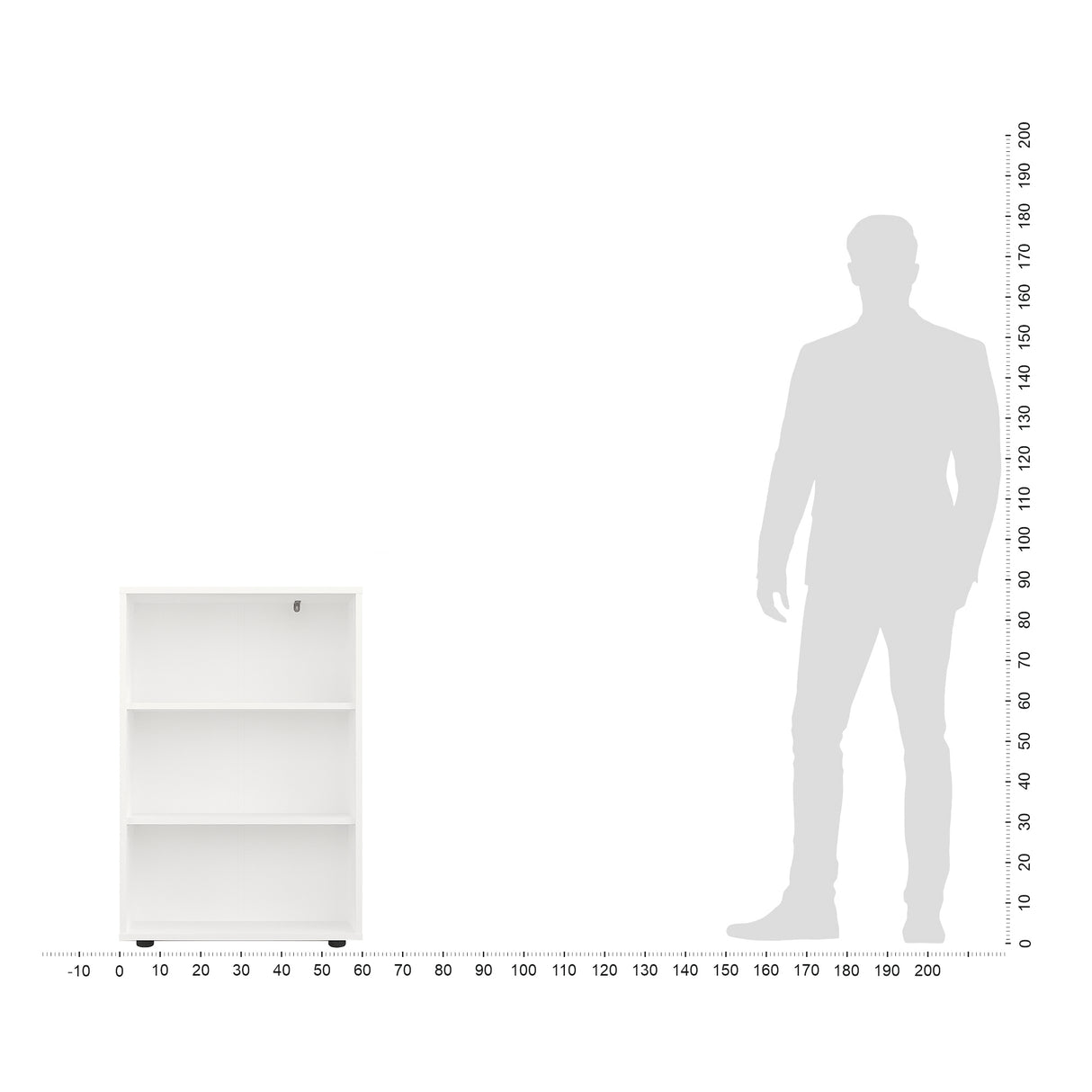 Bücherregal mit 3 Ebenen und Höhenverstellbare Regale | Lumo 60-3F