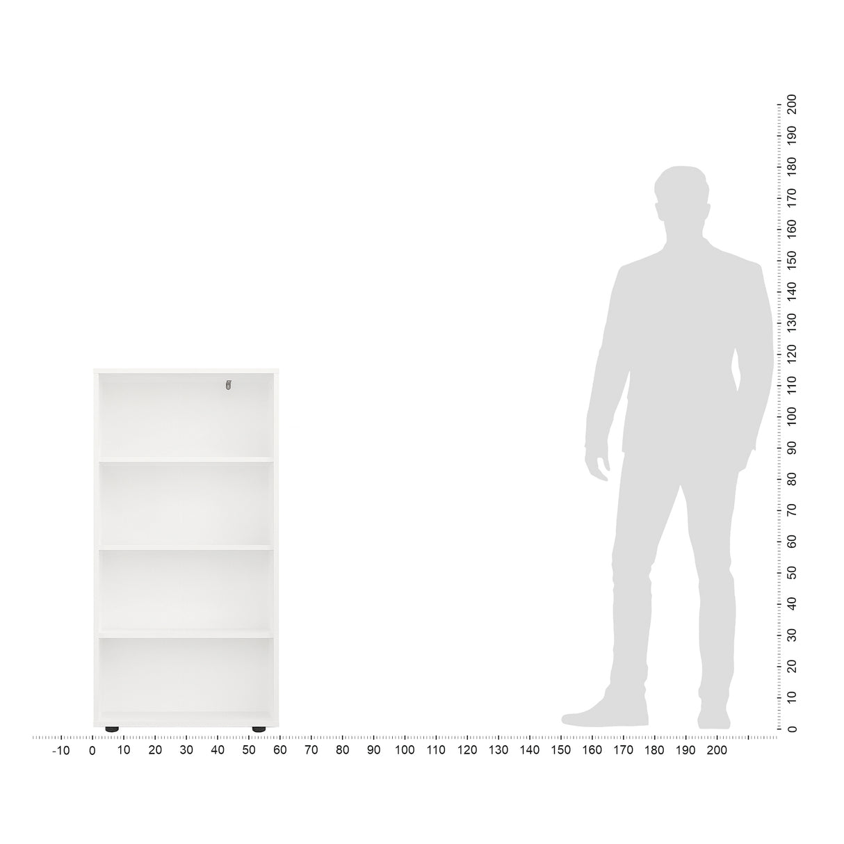 Bücherregal mit 4 Ebenen und Höhenverstellbare Regale | Lumo 60-4F