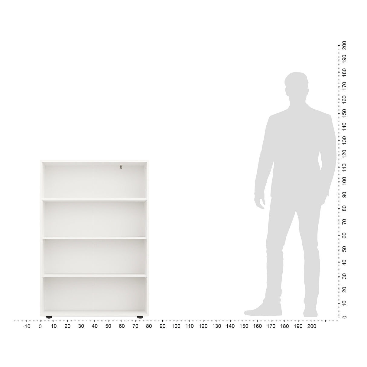 Bücherregal mit 4 Ebenen und Höhenverstellbare Regale | Lumo 80-4F
