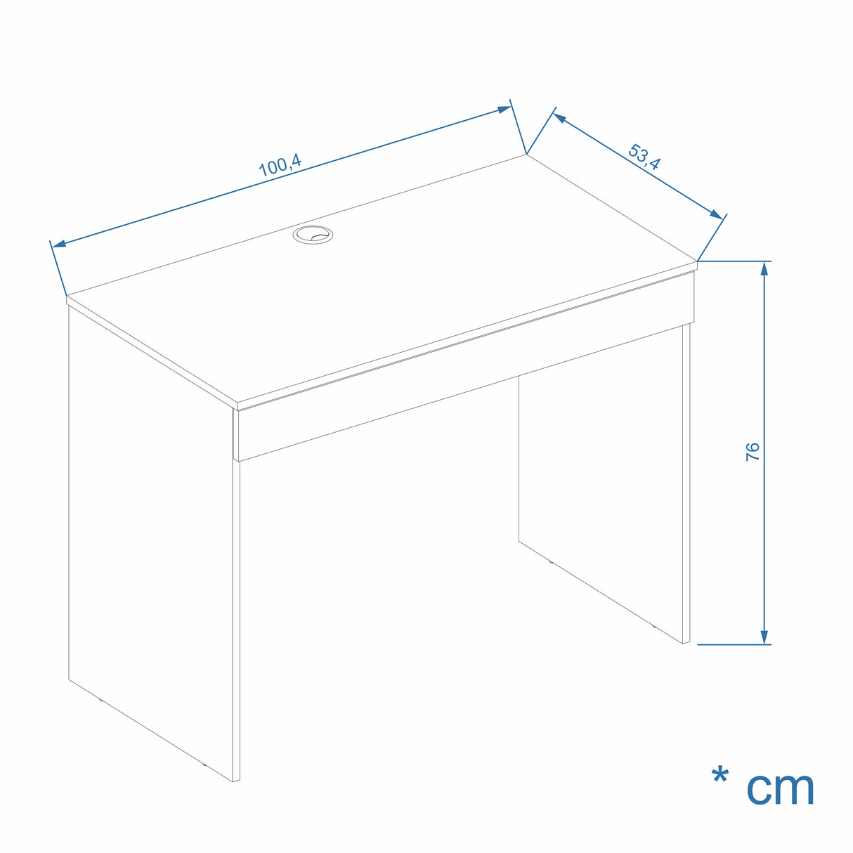 Schreibtisch mit 1 Schublade | Milan
