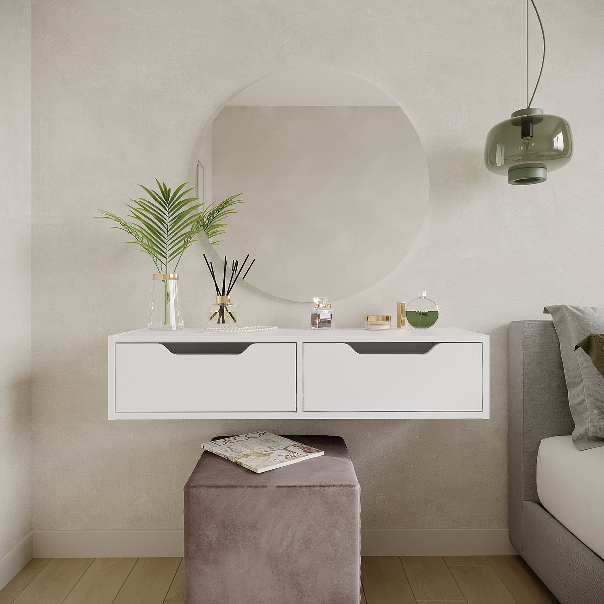 Wandregal mit 2 Schubladen | NOKA