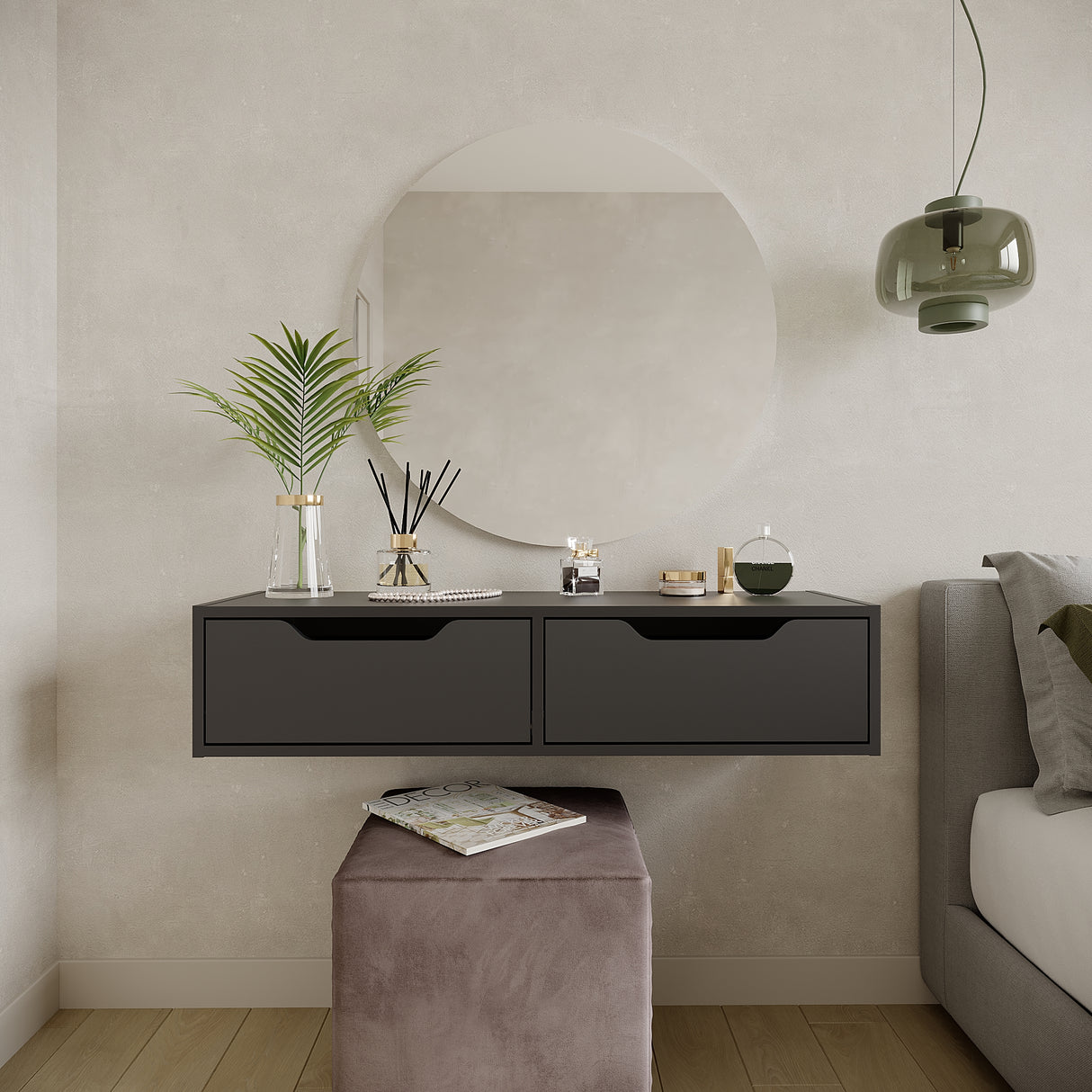 Wandregal mit 2 Schubladen | NOKA